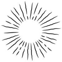 Starburst, sunburst  hand drawn. Design Element Fireworks Black Rays. Comic explosion effect. Radiating, radial lines. vector