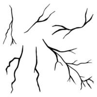 Set of hand drawn cracks Isolated on white background. vector illustration