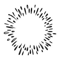 Starburst, sunburst  hand drawn. Design Element Fireworks Black Rays. Comic explosion effect. Radiating, radial lines. vector