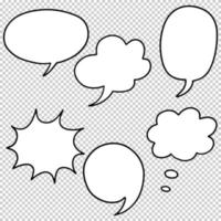 Hand drawn set of speech bubbles isolated . Doodle set element. Vector illustration.