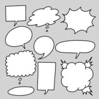 Hand drawn set of speech bubbles isolated . Doodle set element. Vector illustration.