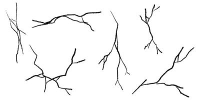 Set of hand drawn cracks Isolated on white background. vector illustration