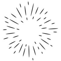 Starburst, sunburst  hand drawn. Design Element Fireworks Black Rays. Comic explosion effect. Radiating, radial lines. vector