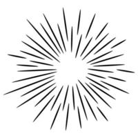 Starburst, sunburst  hand drawn. Design Element Fireworks Black Rays. Comic explosion effect. Radiating, radial lines. vector