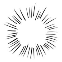 Starburst, sunburst  hand drawn. Design Element Fireworks Black Rays. Comic explosion effect. Radiating, radial lines. vector