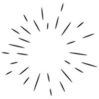 Starburst, sunburst  hand drawn. Design Element Fireworks Black Rays. Comic explosion effect. Radiating, radial lines. vector