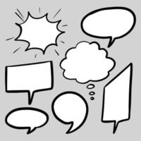 Hand drawn set of speech bubbles isolated . Doodle set element. Vector illustration.