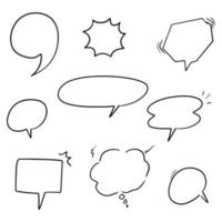 Hand drawn set of speech bubbles isolated . Doodle set element. Vector illustration.