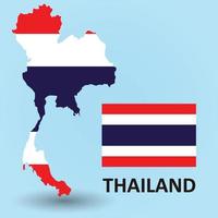 Fondo de mapa y bandera de Tailandia vector