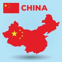 China Map and Flag Background vector