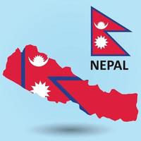 Nepal Map and Flag Background vector