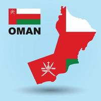 Oman Map and Flag Background vector