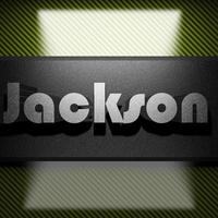 Jackson word of iron on carbon photo