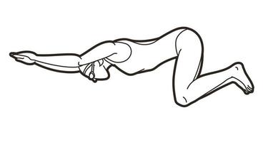 vector de contorno de deporte de natación