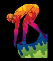 Swimming Sport Graffiti vector