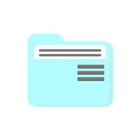 3d style icon folder document with paper file management minimal vector