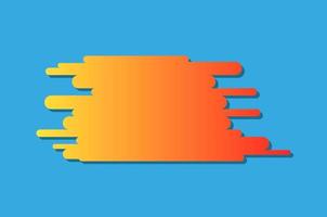 Abstract vector shape with orange and yellow gradient on blue background. Rounded corners