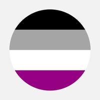 icono de vector de círculo de bandera asexual