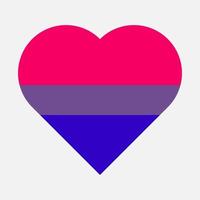 Bisexual flag heart vector icon