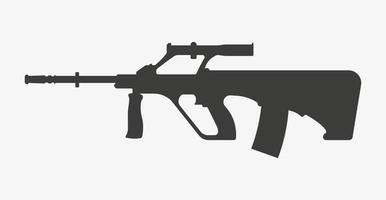 Austrian army assault rifle vector icon isolated on white background