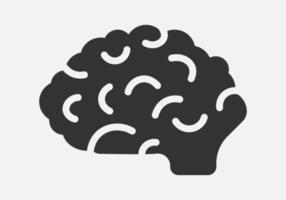 icono de vector de cerebro aislado sobre fondo blanco