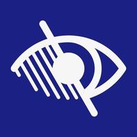 Blindness vector sign in blue square. No or low vision sign. Disabled blind people icon