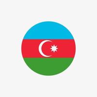 Round Azebaijani flag vector icon isolated on white background. The flag of Azerbaijan in a circle