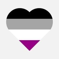 icono de vector de corazón de bandera asexual