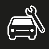 Car repair vector icon on black background