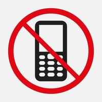 No phone sign. Telephone not allowed vector icon isolated on white background