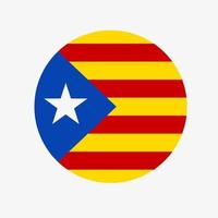 Catalonia vector flag in circle. Autonomous area in Spain