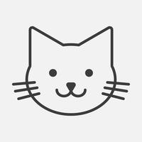 icono de línea de vector de gato aislado sobre fondo blanco. signo de gatito