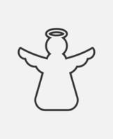 Angel line vector icon isolated on white background