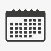 icono de vector de calendario aislado sobre fondo blanco. símbolo de calendario