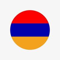 icono de vector de bandera armenia redonda aislado sobre fondo blanco. la bandera de armenia en un círculo