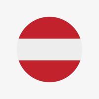 Round austrian flag vector icon isolated on white background. The flag of Austria in a circle