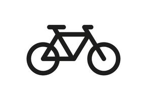 símbolo vectorial de una bicicleta aislada en fondo blanco. icono de contorno de bicicleta vector