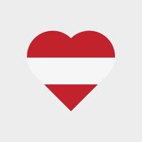 la bandera de austria en forma de corazón. icono de vector de bandera de austrain aislado sobre fondo blanco