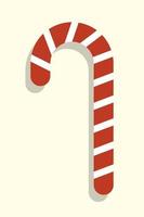 A vector illustration of a candy cane on light yellow background