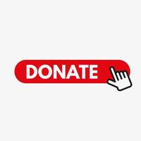 Donate button and cursor clicking vector