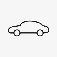 pictograma de contorno simple de coche. símbolo de variante de carrocería de coche cupé. icono de línea de coche cupé vector