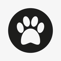 Paw print icon in a circle vector