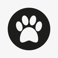 Paw print icon in a circle vector