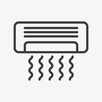 Air conditioning outline vector icon isolated on white background