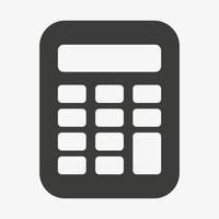 icono de la calculadora. signo de vector de matemáticas aislado sobre fondo blanco