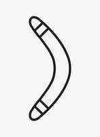 Boomerang vector outline icon isolated on white background