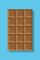 una imagen vectorial aislada de chocolate sobre fondo azul con sombra, dulces de estilo de diseño plano vector