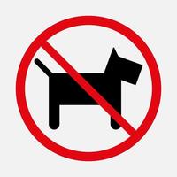 sin icono de perro. ilustración vectorial aislado sobre fondo blanco. no se permiten mascotas. señal de prohibición