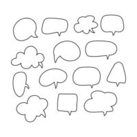 Speech bubble thin line icon set. Communication chat linear customer dialog signs, clean label. Outline sign of comic tell. Simple speech bubble symbol isolated vector Illustration