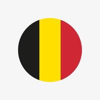 Icono de vector de bandera belga redondo aislado sobre fondo blanco. la bandera de bélgica en un círculo